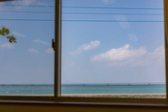 職場の窓からは海を眺めることができます。