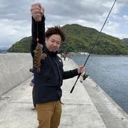 釣りも米田の趣味の一つ。アウトドア派です。