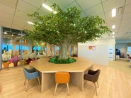 執務スペースには木が生えています。