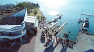 琵琶湖を一望するマリーナ[ロータリーピア88]。ボートの管理・メンテナンス、レストラン運営やマリンスポーツの大会等、マリンレジャーに関わるビジネスを展開。