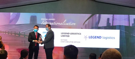 Legend Logistics Limited wins the Special Award for Internationalisation at the Enterprise 50 2020 Awards