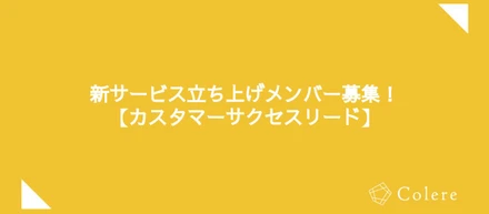 新サービス立ち上げメンバー募集！【カスタマーサクセスリード】