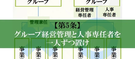 【第5条】グループ経営管理と人事専任者を一人ずつ置け
