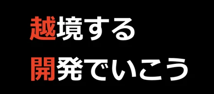 越境する開発でいこう。