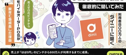 【取材記事】スーパーモバイルオーダーPOS「ダイニー」の、売上「ほぼ0円」から800万ユーザーまでに成長したストーリーと成功要因を取材いただきました。