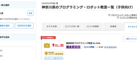 【2024最新】神奈川県のプログラミング・ロボット教室ランキングで1193校中1位になりました！