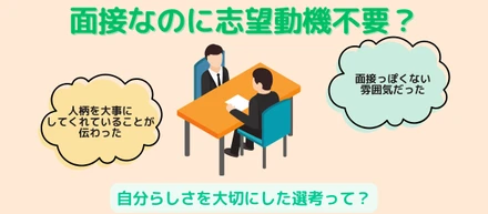 面接なのに志望動機不要？自分らしさを大切にした選考って？