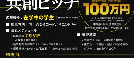 世界に通用するビジネスプランを発掘するために「共創ピッチ」を実施します
