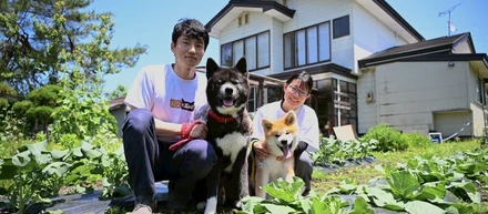 東京のマンションから、大館の古民家へ。秋田犬と暮らす20代夫婦が「農ある暮らし」を選んだ理由。