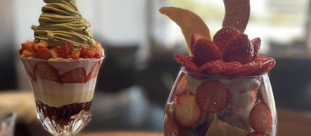 甘党じゃないのにパフェ挑戦🍓☕️