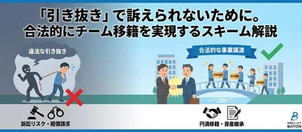「引き抜き」で訴えられないために。合法的にチーム移籍を実現するスキーム解説
