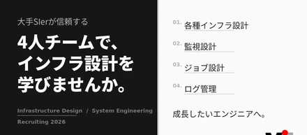 大手SIerが頼りにする4人のチームで、社長直伝のインフラ設計を学びませんか