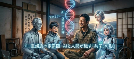 『二重螺旋の家系図：AIと人間が織りなす「共栄」の形』技術と人間が織りなす「共栄」の未来