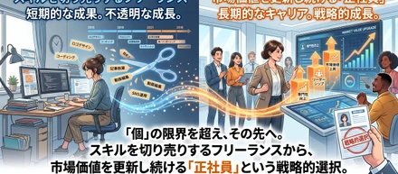 「個」の限界を超え、その先へ。スキルを切り売りするフリーランスから、市場価値を更新し続ける「正社員」という戦略的選択。