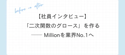 「二次関数のグロース」を作る ── Millionを業界No.1へ
