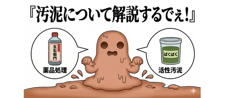 排水処理とは切っても切れないふたつの泥。汚泥について解説するでぇ