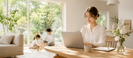 家族との時間を大切にしながら、新しい働き方に挑戦したい。