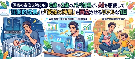 【社員インタビュー】深夜の夜泣き対応も！0歳＆2歳のパパ部長が、AIを駆使して「圧倒的成果」と「家族の時間」を両立させるリアルな1日