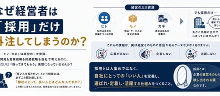 なぜ経営者は「採用」だけ外注してしまうのか？