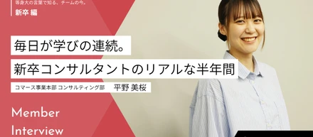 毎日が学びの連続。新卒コンサルタント・平野さんのリアルな半年間