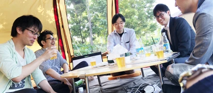 アウトドアオフィスでAlexaを使った新規事業の開発会議！NHKに取材されました！