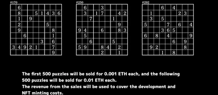 Puzzle-NumberPlace のNFT作りました