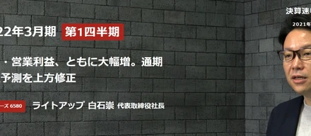 決算動画（2021年8月）　売上・営業利益、ともに大幅増。通期業績予測を上方修正