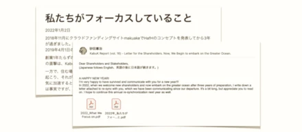 2022年、株主への手紙。私たち KabuK Style がフォーカスしていること。