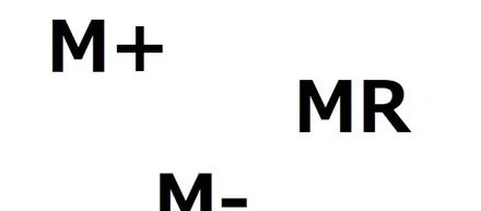 「M+」「M-」「MR」