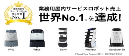 業務用屋内サービスロボットの売上世界No.1！