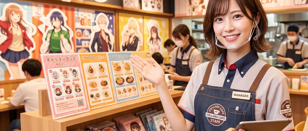 コラボカフェ原宿・池袋店の店長募集！作品とともに活躍しませんか？