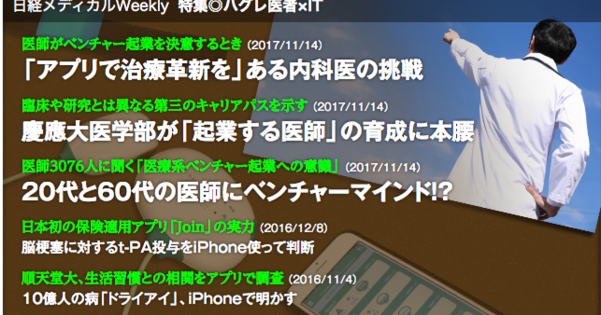 メディア掲載 日経メディカル アプリで治療革新を ある内科医の挑戦 Cureapp メディア掲載情報