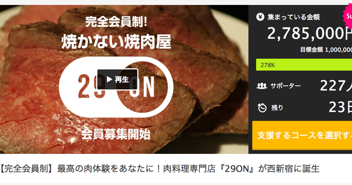 Favy新店舗 29on 会員権がmakuakeでたった5時間30分で完売 Culture Of Favy
